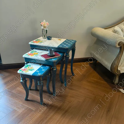 Bluebell Wooden Nesting Table