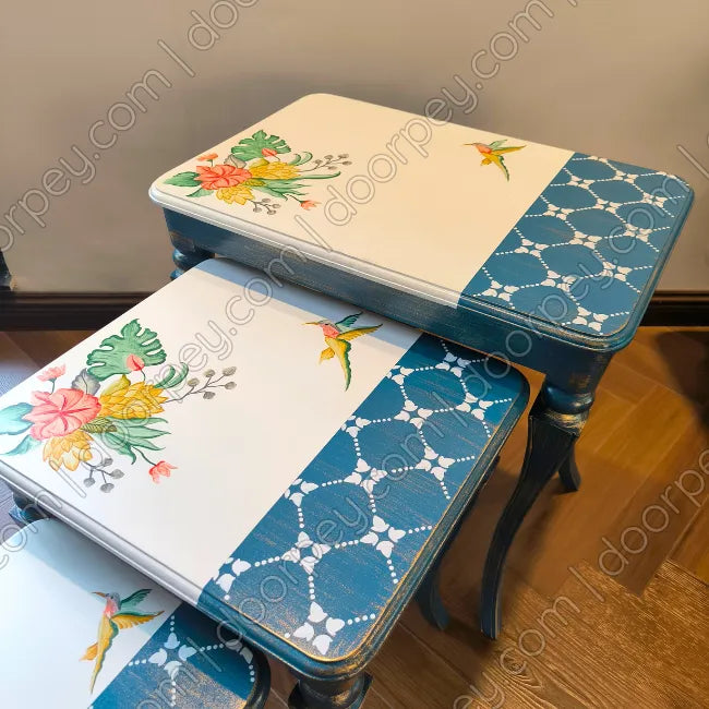 Bluebell Wooden Nesting Table
