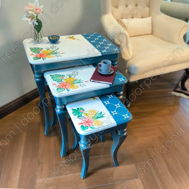 Bluebell Wooden Nesting Table