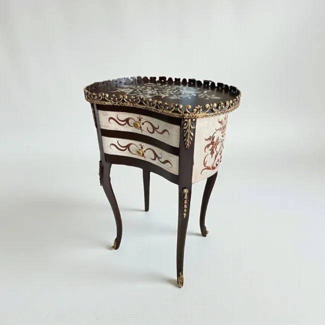 Classic Crest corner table with slender legs and heritage-inspired style