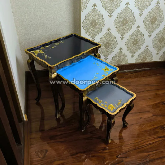 Elegant Trio Wooden Nesting Table