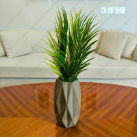 Minimalist Grove Decorative Planter in Stone Grey ceramic finish for modern home decor styling.