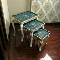 Royal Azure Wooden Nesting Table