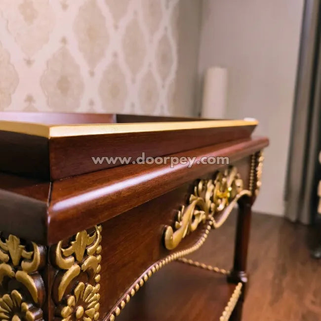 Harrington Wooden Trolley - Removable Tray Top & Drawer