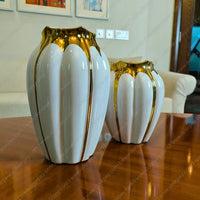 Lotus Gold Ceramic Vase