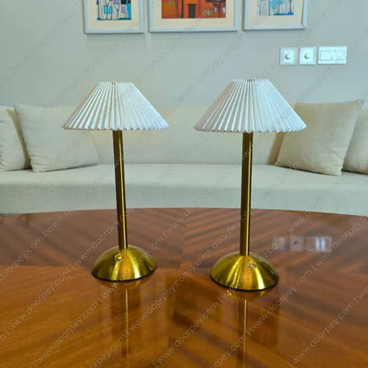 Modern Lumière cordless table lamp with a sleek minimalist design for elegant bedside or console table ambient lighting.