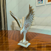 Majestic Wings Eagle Sculpture with antique gold finish decorative resin eagle for luxury home decor styling