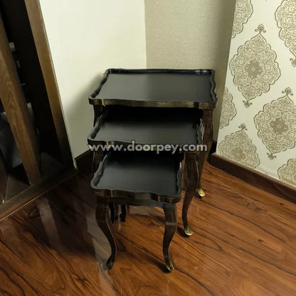 Noir Luxe Wooden Nesting Table