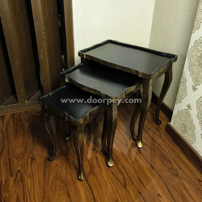 Noir Luxe Wooden Nesting Table