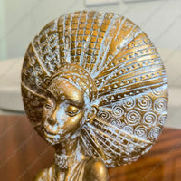African inspired Nubian Queen decorative resin sculpture for living room decor