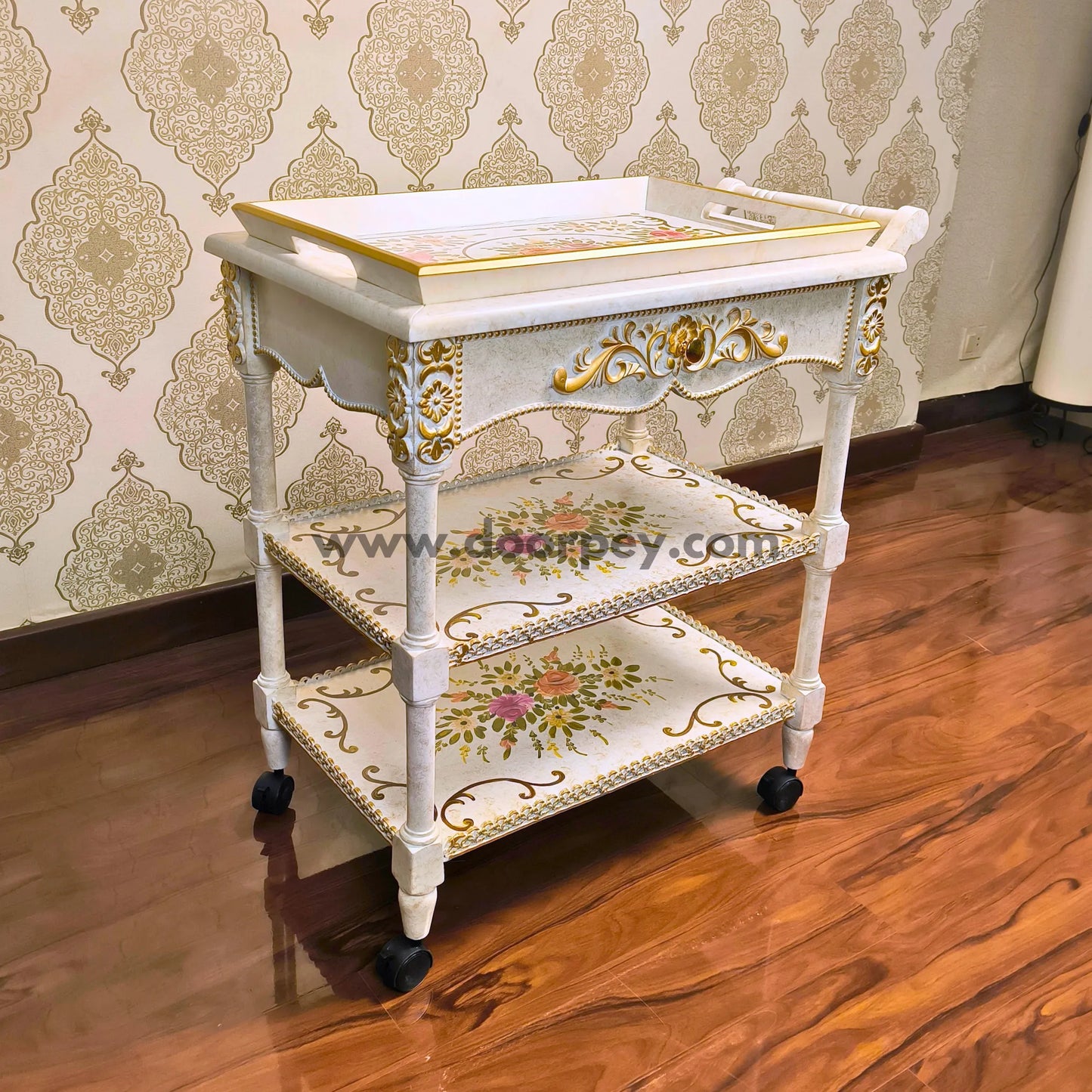 Petal Harmony Trolley - Removable Tray Top & Drawer