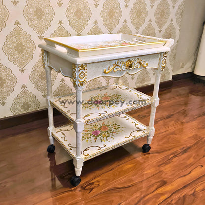 Petal Harmony Trolley - Removable Tray Top & Drawer