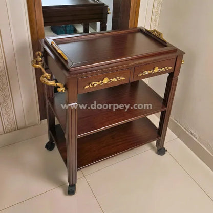 Regency Classic Wooden Trolley - Removable Tray Top & Two Drawers