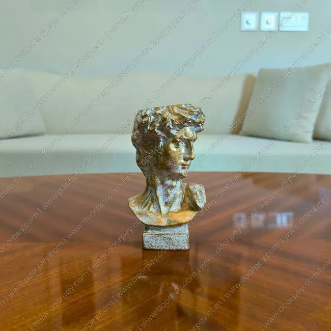 Renaissance David Bust with antique gold finish decorative resin bust for home decor styling