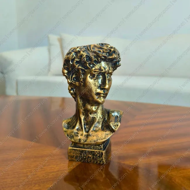 Elegant Renaissance David Bust with a dark antique finish for sophisticated home decor styling.