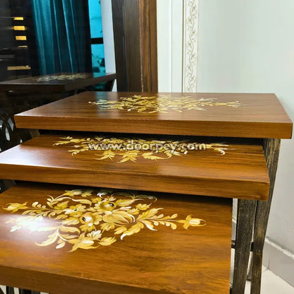 Rustic Harmony Wooden Nesting Table