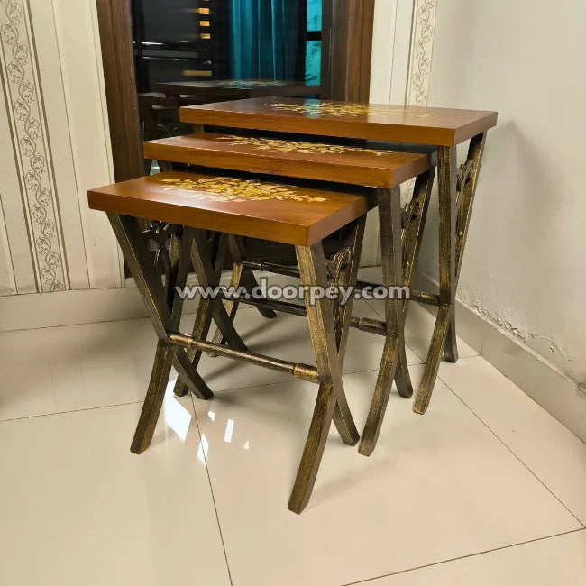 Rustic Harmony Wooden Nesting Table