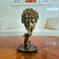 Venetian Muse Sculpture with high quality resin finish decorative lady face bust for elegant home decor styling