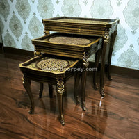 Vintage Gold Wooden Nesting Table