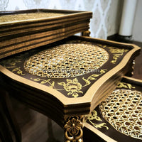 Vintage Gold Wooden Nesting Table