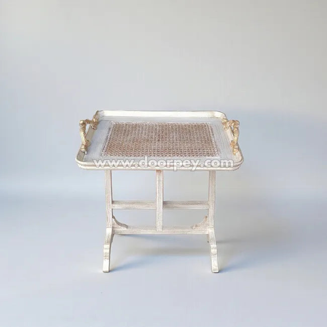 Vintage Ivory Folding Tray Table