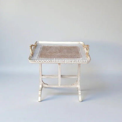 Vintage Ivory Folding Tray Table
