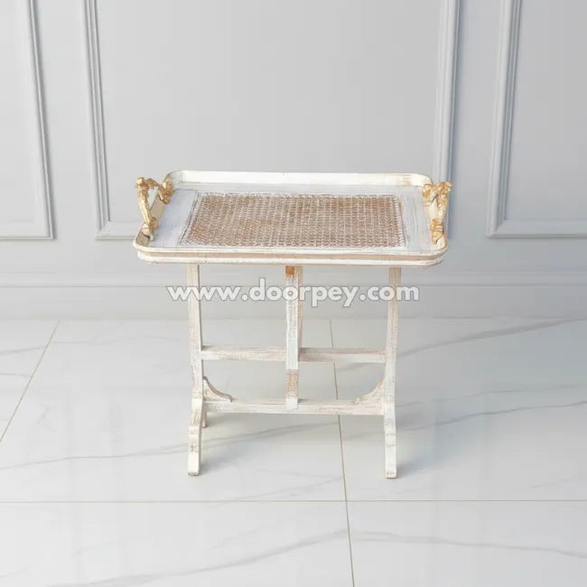 Vintage Ivory Folding Tray Table