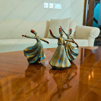 Whirling Dervish Resin Sculpture with aged gold patina finish decorative resin spiritual figurine for home decor styling