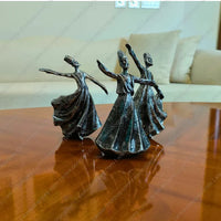 Whirling Dervish Resin Sculpture with antique silver finish decorative resin spiritual figurine for home decor styling