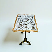 White & Gold Regal Folding Tray Table