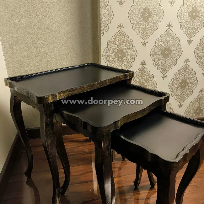 Noir Luxe Wooden Nesting Table
