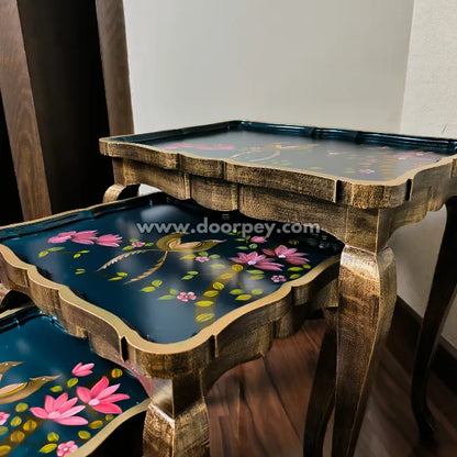 Golden Bloom Nesting Table