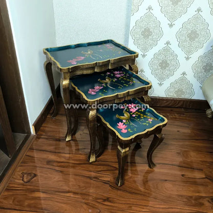 Golden Bloom Nesting Table
