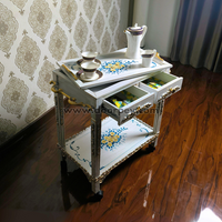 Azure Petals Trolley – Removable Tray Top & Drawers
