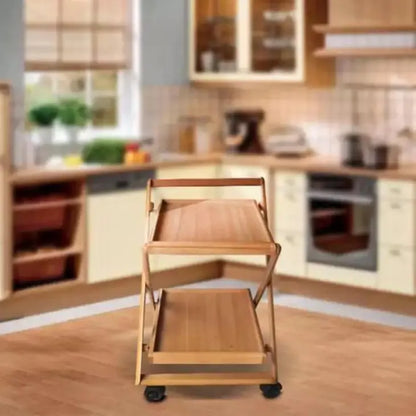 Buy HarmonyWood - Elegant Beach Wood Tea Trolley  online on doorpey.com Get other furniture and home decor items delivered to your door. Cash on delivery and nation-wide delivery available