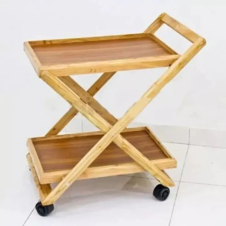 Buy HarmonyWood - Elegant Beach Wood Tea Trolley  online on doorpey.com Get other furniture and home decor items delivered to your door. Cash on delivery and nation-wide delivery available