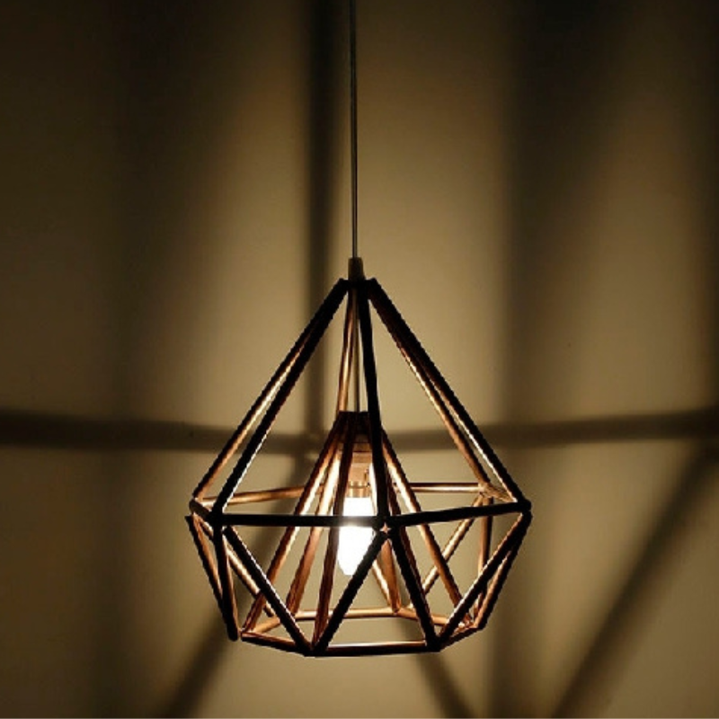 Metal Diamond Cage Hanging Light