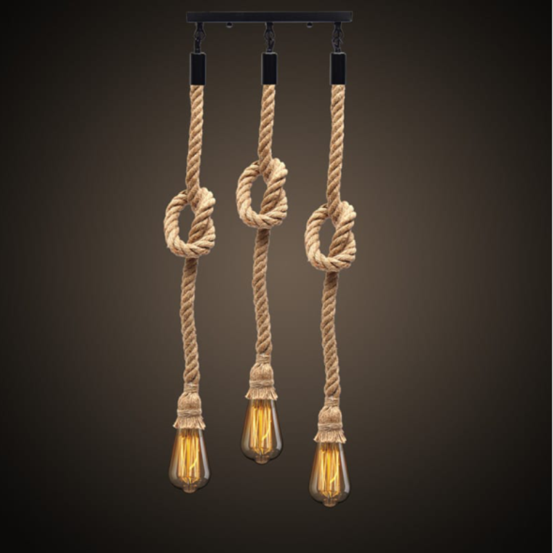 Round Base 3 in 1 Rope Hanging Light cash on delivery on doorpey.com