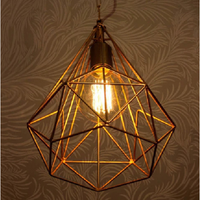 Metal Diamond Cage Hanging Light