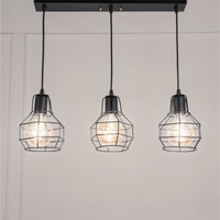 Round Base 3 in 1 Nest Wire Cage Hanging Light