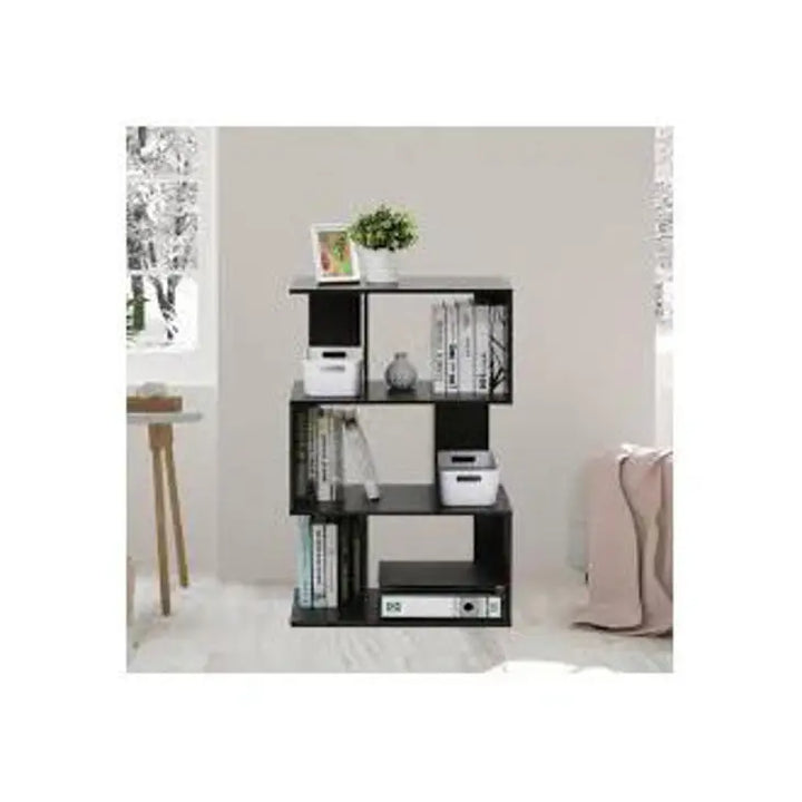 Buy Sleek Noir Deco Book Rack | Contemporary MDF Design  online on doorpey.com Get other furniture and home decor items delivered to your door. Cash on delivery and nation-wide delivery available