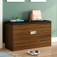 Innovative flip shoe rack with modern design and bench with foam and rexine