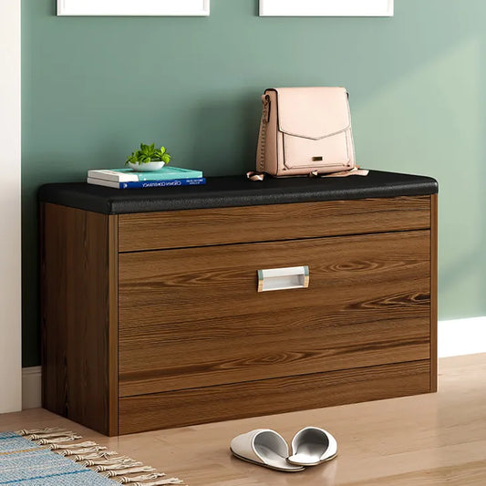 Innovative flip shoe rack with modern design and bench with foam and rexine